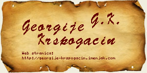 Georgije Krspogačin vizit kartica